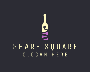 Food Wine Bar Bottle  logo design