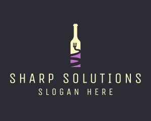 Food Wine Bar Bottle  logo design