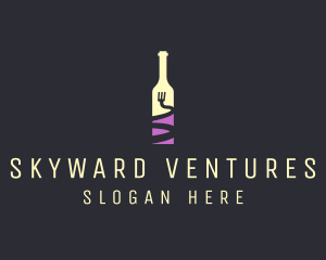 Food Wine Bar Bottle  logo design