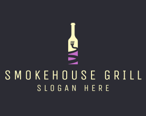 Food Wine Bar Bottle  logo design