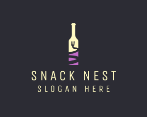 Food Wine Bar Bottle  logo design