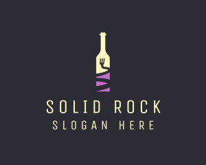 Food Wine Bar Bottle  logo design