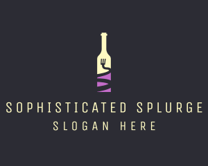 Food Wine Bar Bottle  logo design