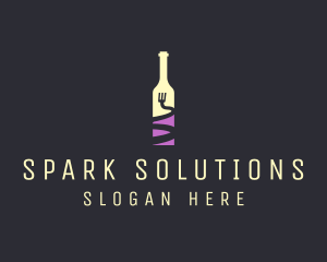 Food Wine Bar Bottle  logo design