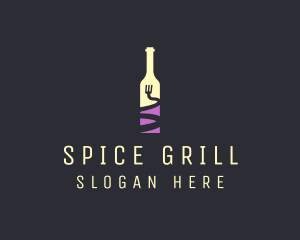 Food Wine Bar Bottle  logo design