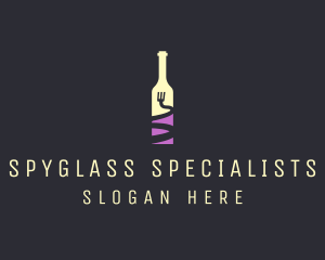 Food Wine Bar Bottle  logo design