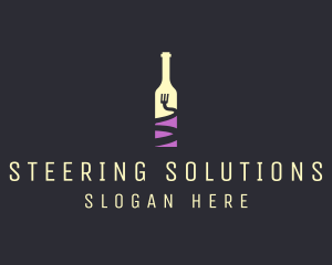 Food Wine Bar Bottle  logo design