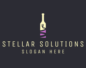 Food Wine Bar Bottle  logo design