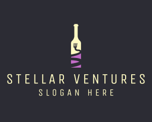 Food Wine Bar Bottle  logo design