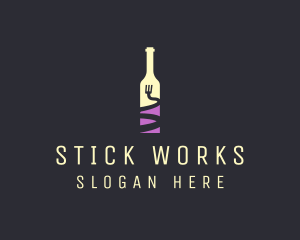 Food Wine Bar Bottle  logo design