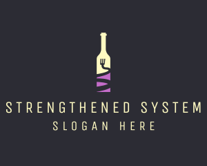 Food Wine Bar Bottle  logo design