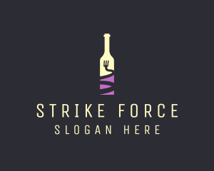 Food Wine Bar Bottle  logo design