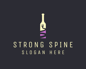 Food Wine Bar Bottle  logo design