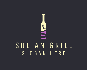 Food Wine Bar Bottle  logo design