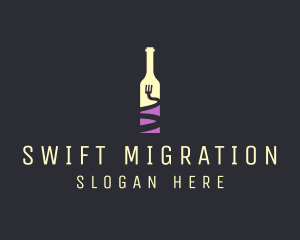 Food Wine Bar Bottle  logo design