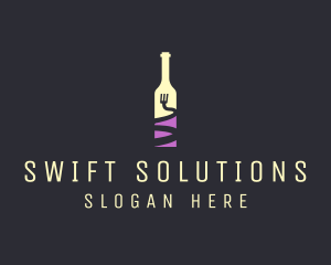 Food Wine Bar Bottle  logo design