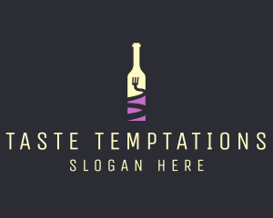 Food Wine Bar Bottle  logo design