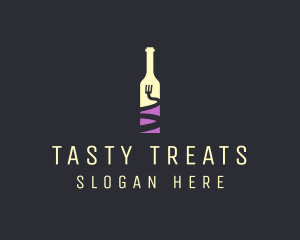 Food Wine Bar Bottle  logo design