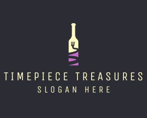 Food Wine Bar Bottle  logo design