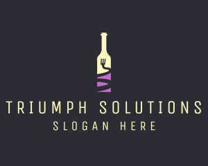 Food Wine Bar Bottle  logo design