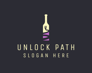 Food Wine Bar Bottle  logo design