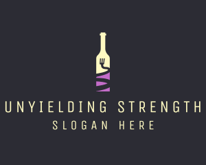 Food Wine Bar Bottle  logo design