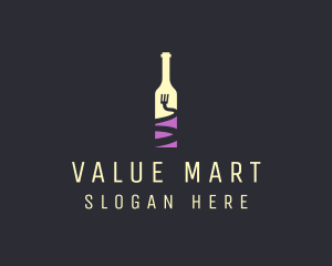 Food Wine Bar Bottle  logo design