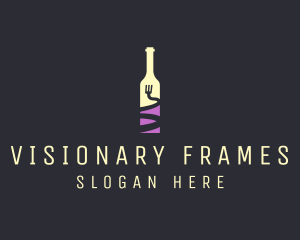 Food Wine Bar Bottle  logo design