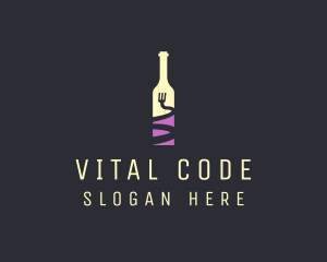 Food Wine Bar Bottle  logo design