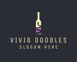 Food Wine Bar Bottle  logo design