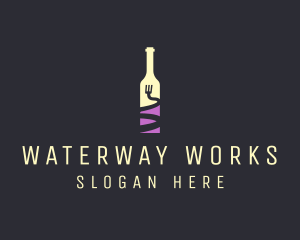 Food Wine Bar Bottle  logo design