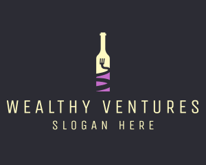 Food Wine Bar Bottle  logo design