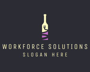 Food Wine Bar Bottle  logo design