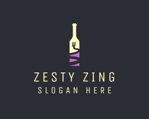 Food Wine Bar Bottle  logo design