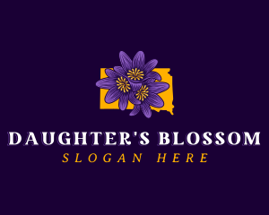 Pasque Flower South Dakota logo design