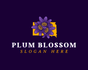 Pasque Flower South Dakota logo design