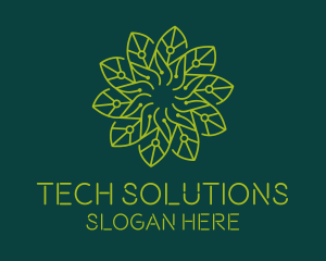 Technology Circuit Flower logo