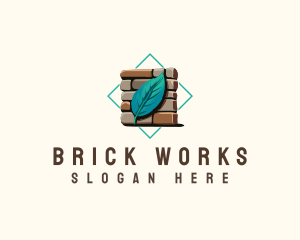 Leaf Brick Masonry logo design