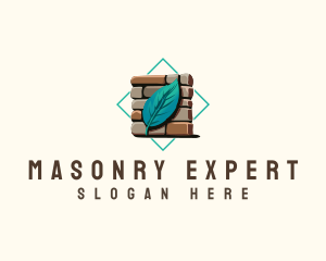 Leaf Brick Masonry logo design