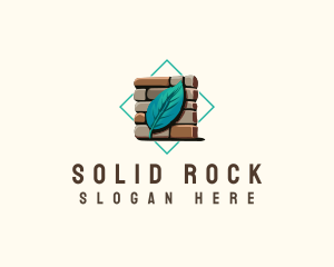 Leaf Brick Masonry logo design