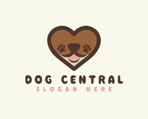 Cute Puppy Heart logo design