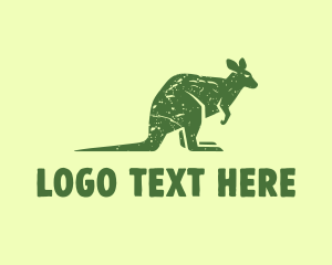 Rustic Green Kangaroo logo