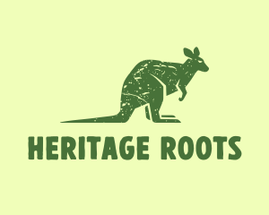 Rustic Green Kangaroo logo design