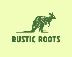 Rustic Green Kangaroo logo design