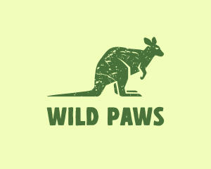 Rustic Green Kangaroo logo design