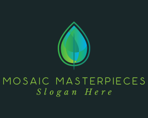 Mosaic Gradient Leaf logo design