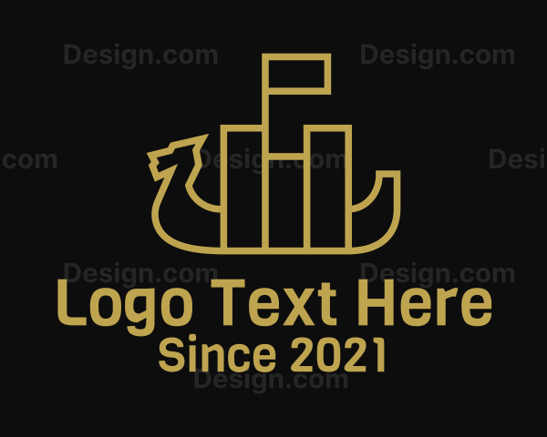 Ancient Viking Warship Logo