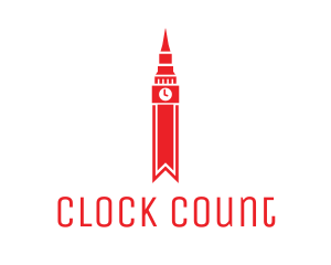 Red Clock Tower logo design