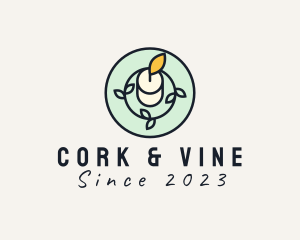 Round Candle Vine logo design