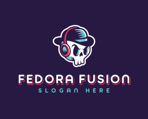 Skull Fedora Broadcasting logo design